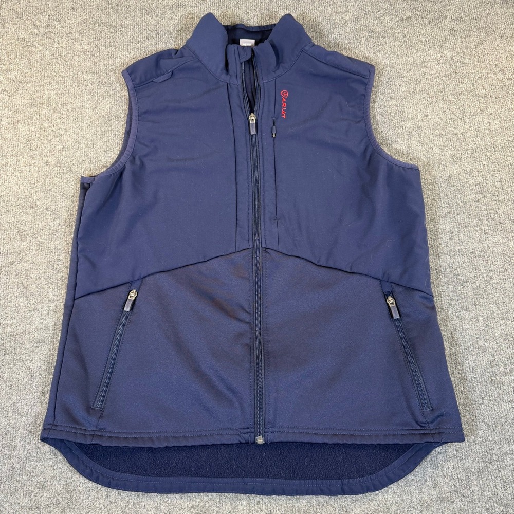 Ariat Sina Fleece Scrub Durastretch Vest Navy Blue Full Zip Mens‎ XL 10041891